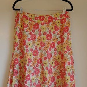 Christopher & Banks Midi Colorful Flower Skirt Sz. 10